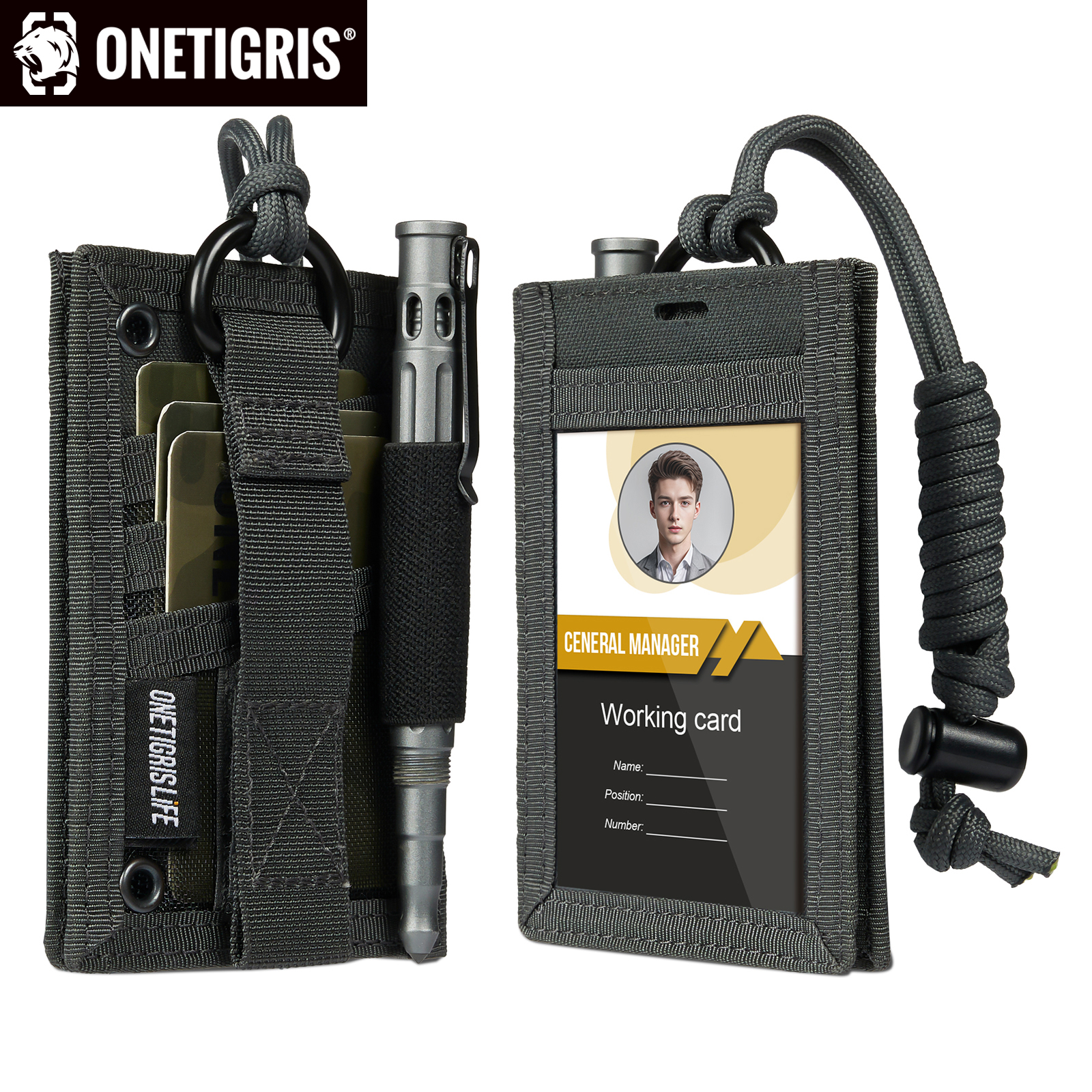 ONETIGRIS уличный охотничий держатель для удостоверения личности MOLLE, тактическая сумка, папка-органайзер, сумка в стиле милитари два в одном с подвеской на груди