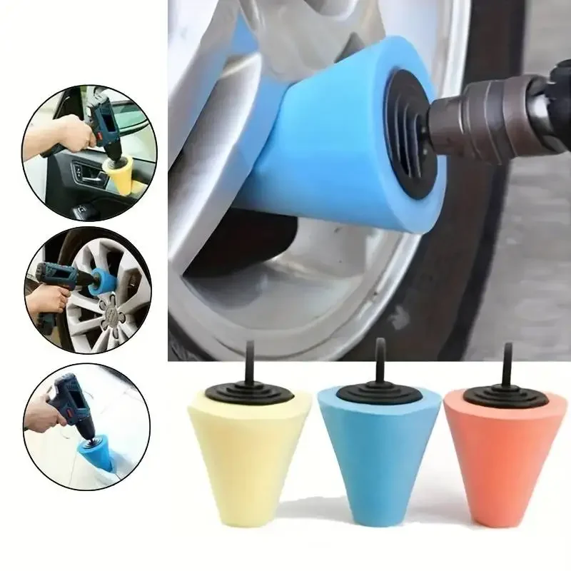 Cono de esponja de pulido de rueda de bola de pulido de belleza de coche, almohadilla de pulido de encerado, almohadilla de pulido de encerado, pulido de sellado de coche