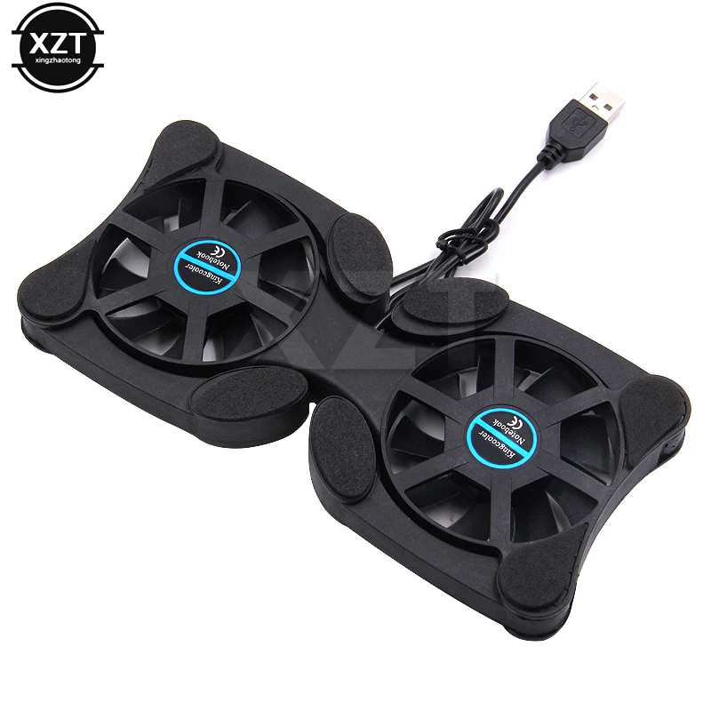 Practical Laptop Cooling Pad Portable Folding Radiator Usb Dual Fan Non-Slip Protective Pads For Notebook Computer Cooler Fan