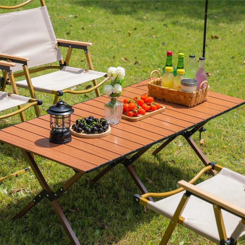 Folding Table and Chair Set, Portable Outdoor Picnic Equipment, Egg Roll Table, Wear-resistant, Waterproof and Scratch-resistant