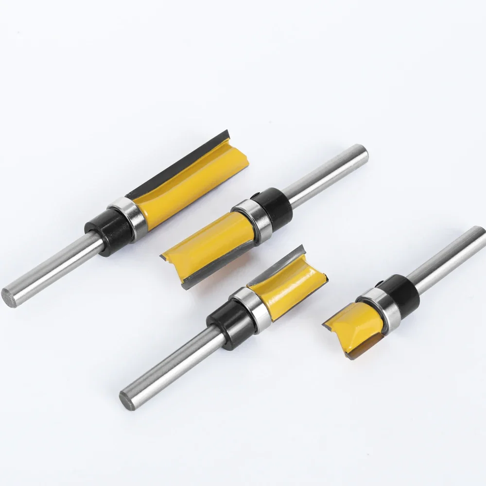 LAVIE 1PC 6mm Shank Pattern Flush Trim Bit Straight Bit With Bering Hinge Mortising Router Bit Wood Trimmer Cutter MC09061
