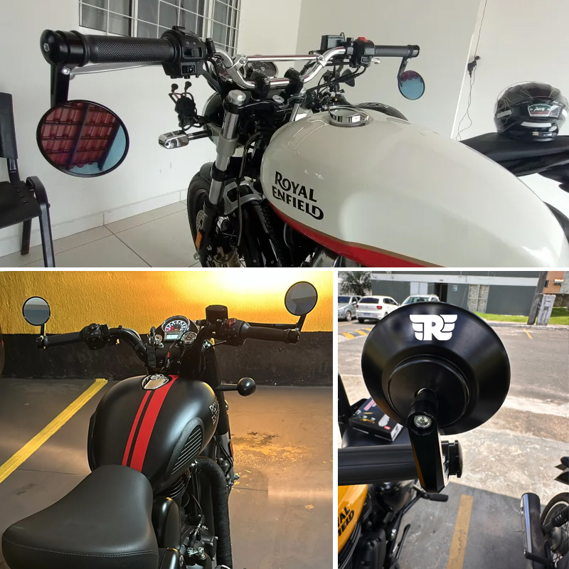 オートバイバーエンドミラー,レトロハンドルバー,ロイヤルエンフィールド弾丸バックミラークラシック350 500,インターセプター650,cnc