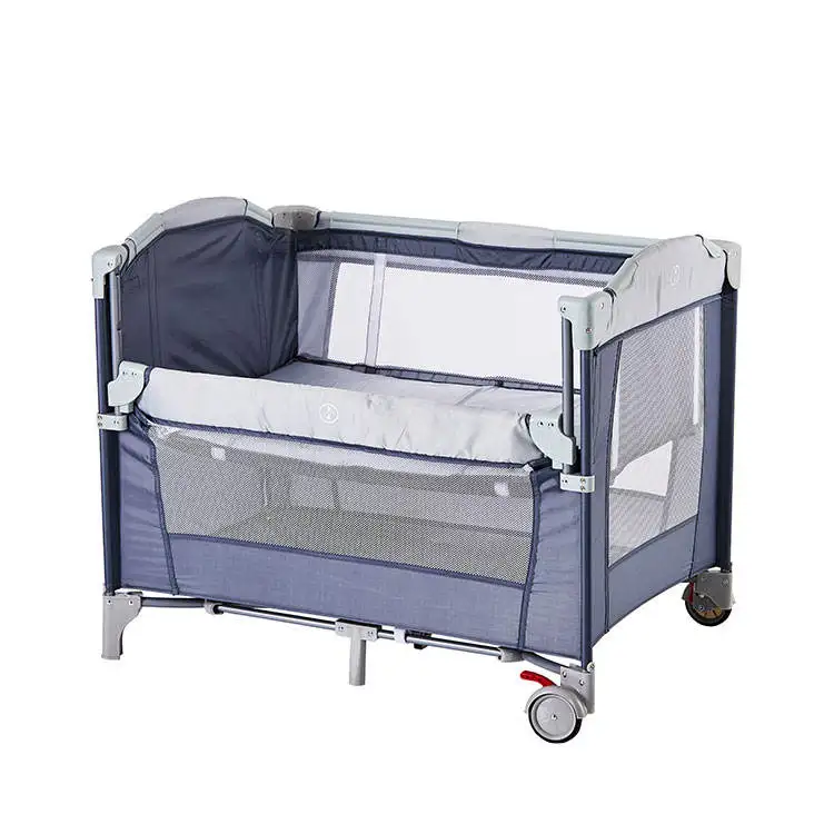 Cama de juego para cuna de bebé, cama de elevación y plegable para dormir, venta al por mayor de fábrica