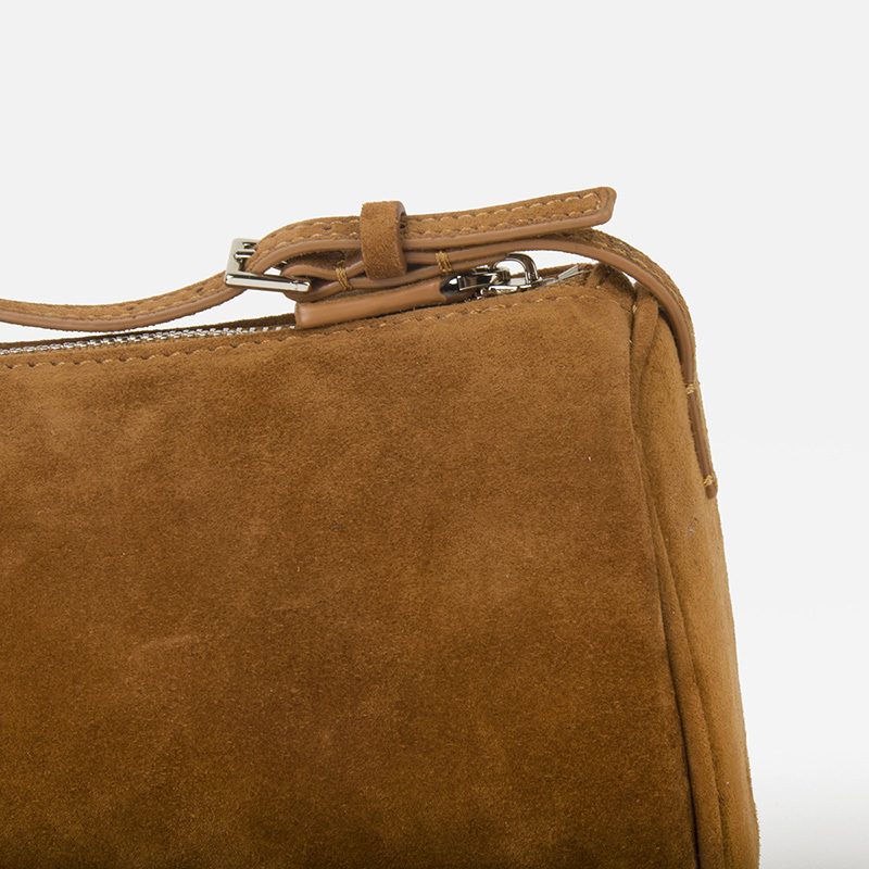 Donna-in 第一層牛革ミニスエードハンドバッグ本革スクエアペンコンテナバッグ女性用