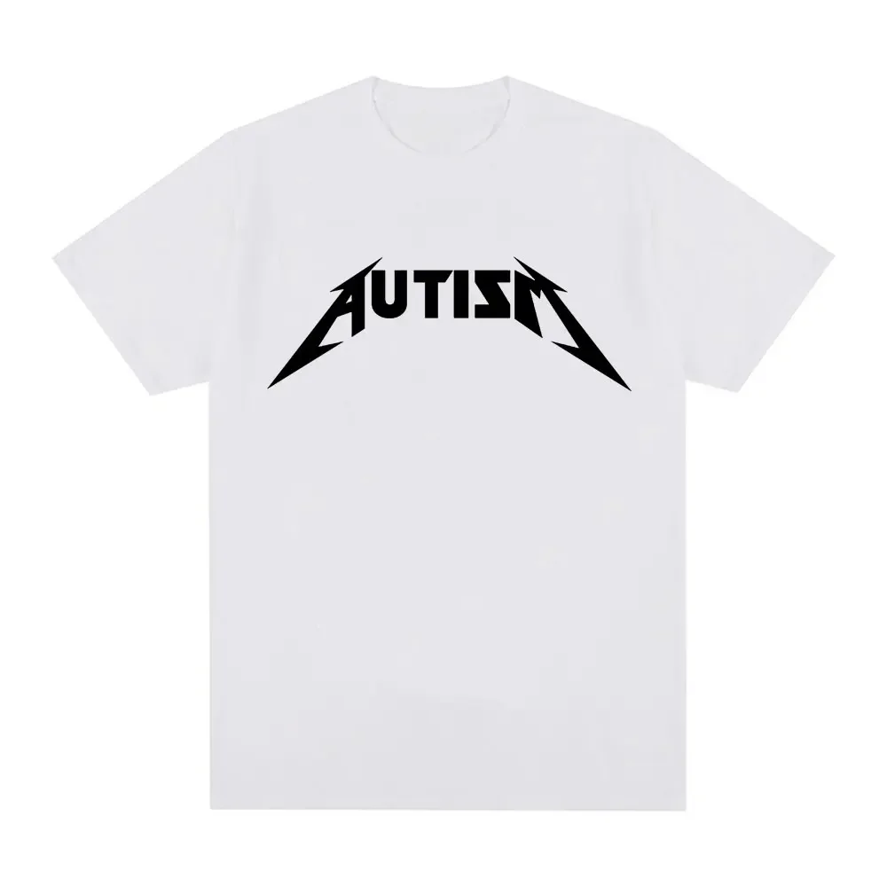 自閉症メタルロックミーム Tシャツ男性女性ファッションヒップホップ半袖特大 Tシャツ夏のスポーツルーズ Tシャツトップス