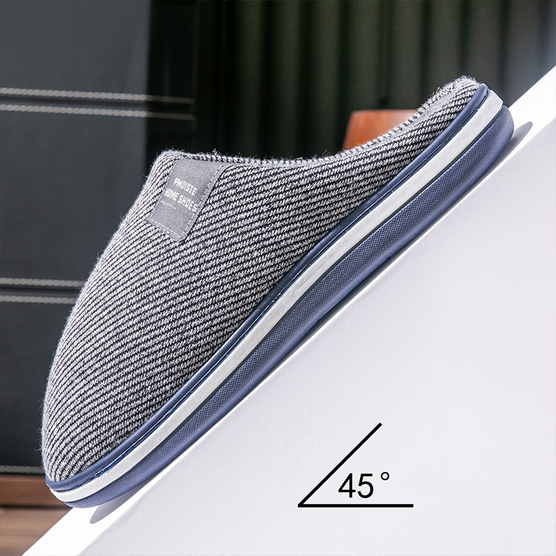 Zapatillas de hombre de tendencia, zapatillas de algodón cálidas para invierno, zapatos planos para hombre, chanclas suaves antideslizantes, zapatillas de interior para el hogar de talla grande 40-51