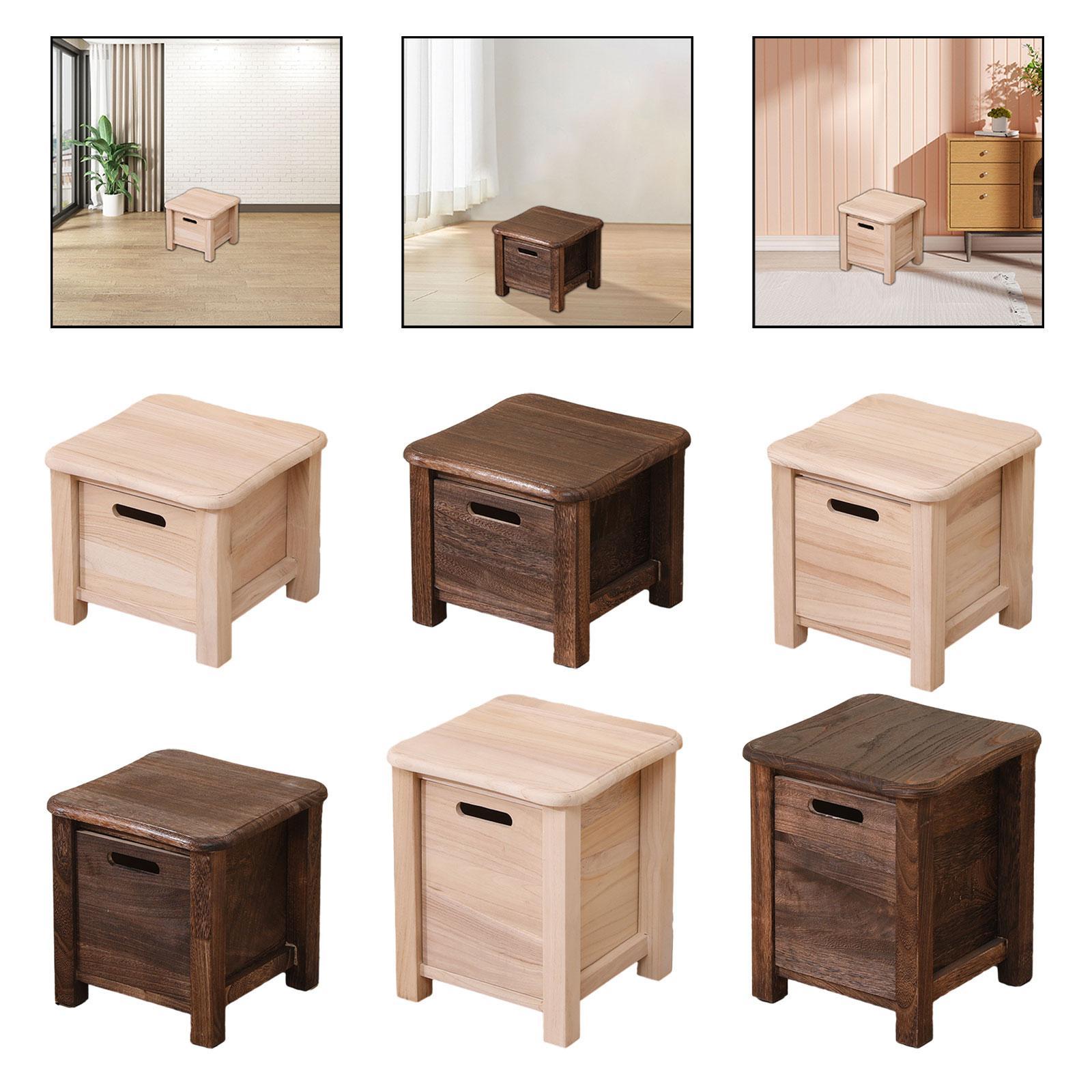 Wooden Storage Stool Decor Household Small Stool for Apartment Office Indoor