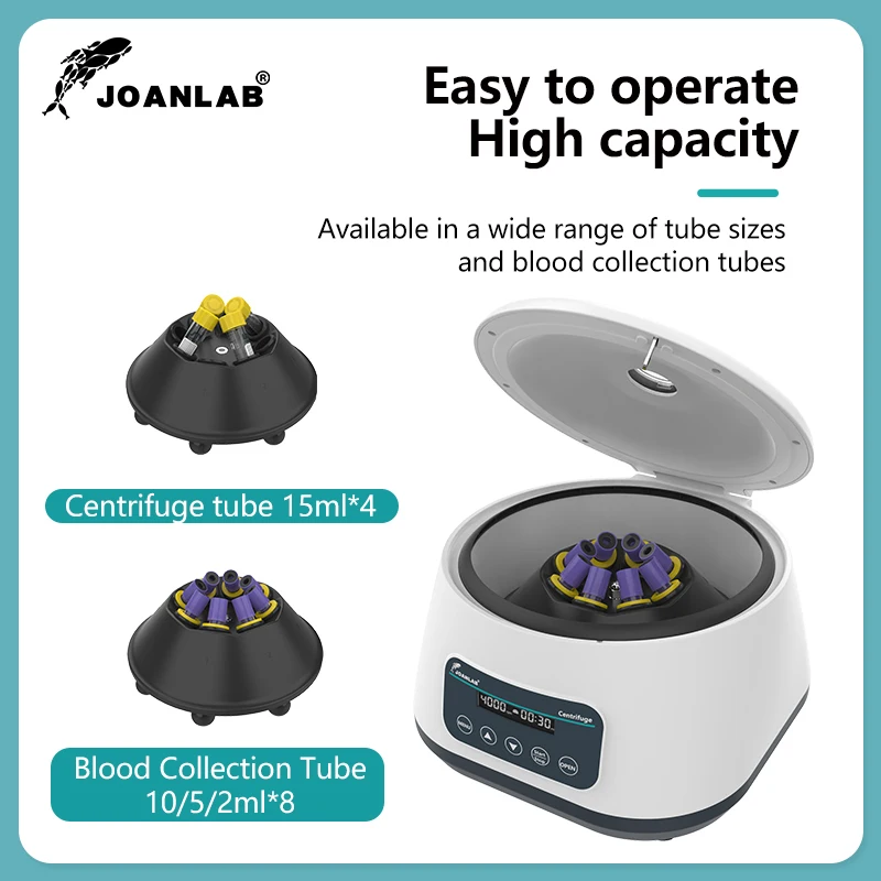 JOANLAB Plasma Centrifuge Laboratory Digital Prp Centrifuge Machine For 2/5/10ml Blood Tube And 15ml Centrifuge Tube 500-4000rpm