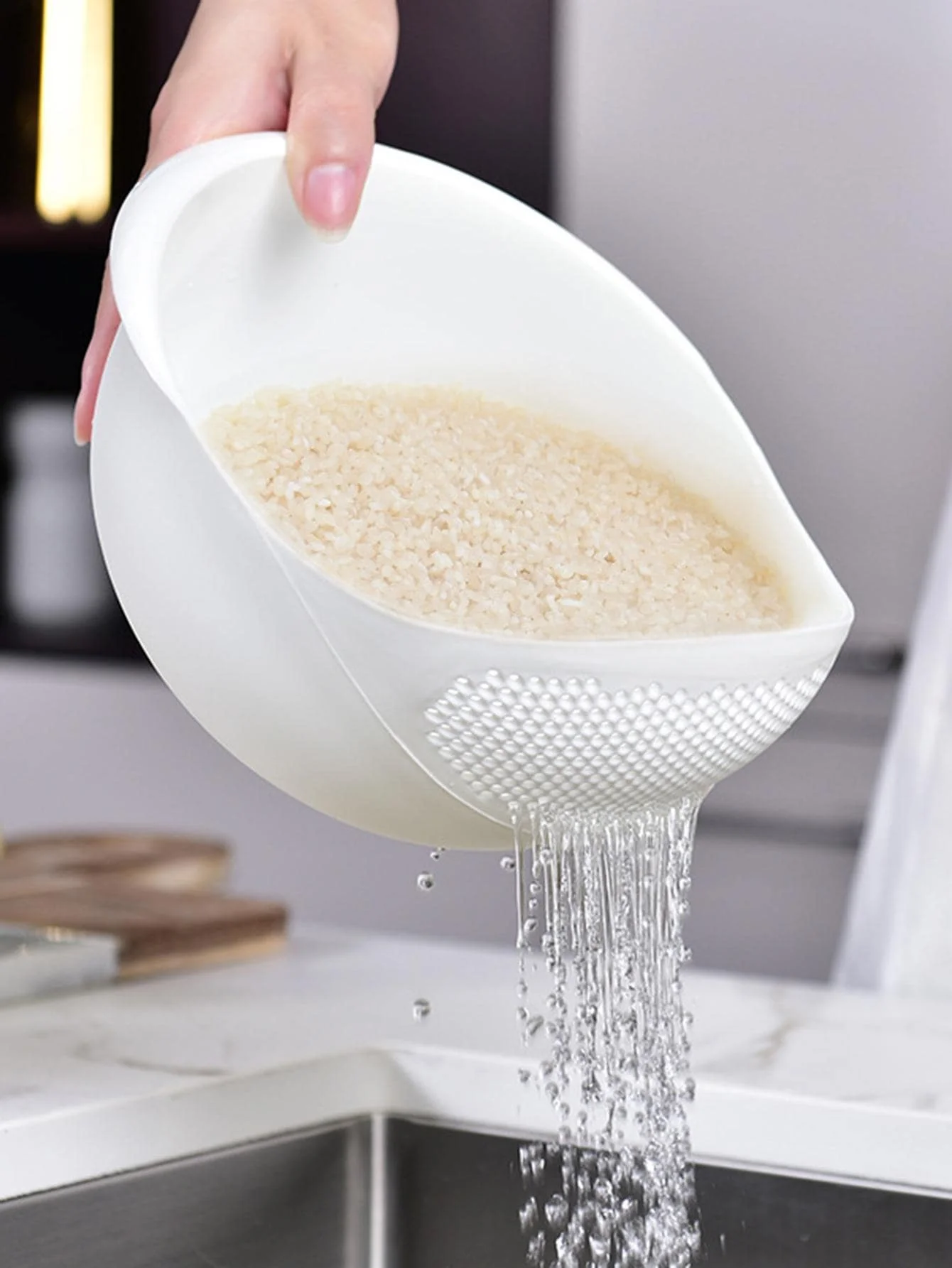 1/3 Uds.-colador tazón de arroz escurridor frutero cesta de drenaje de lavado con asa cesta de lavado organizador de cocina para el hogar
