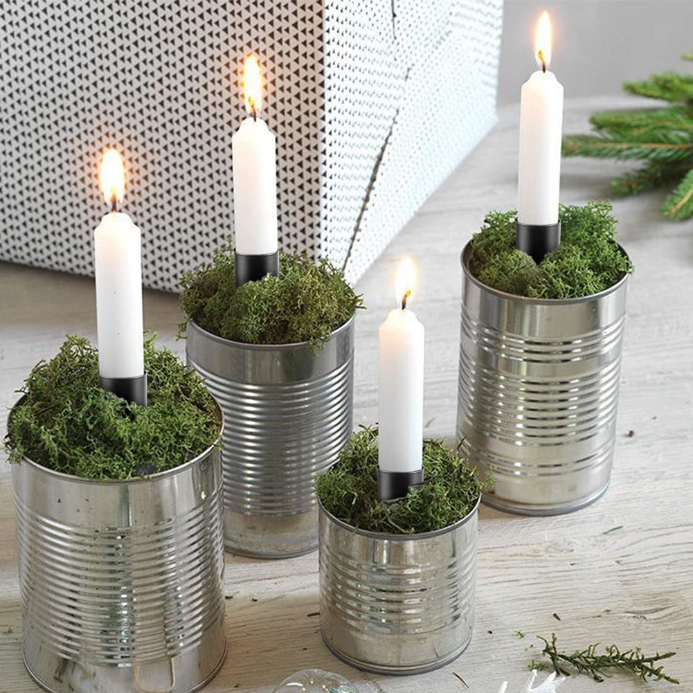 串付きブラックテーパーキャンドルホルダー、リース、キャンドルスティック、リース、6個