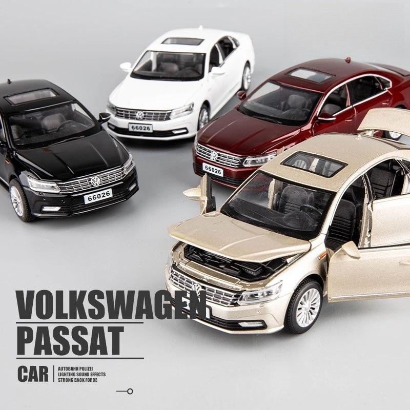 1/32 Volkswagen Passat Toy Car Model Diecast Alloy Metal Miniature Sound & Light Pull Back 1:32 Collection Gift For Boy Children