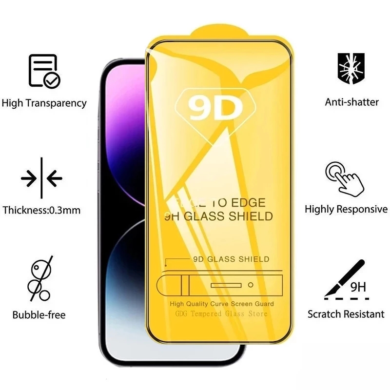 5 uds 9D Protector de pantalla para Xiaomi Redmi Note 14 13 Pro 5G 12 11 10 9 8 9S 10S 11S 12S 14S 9A 9C 9T 10A 10C 11A 12C 13C vidrio