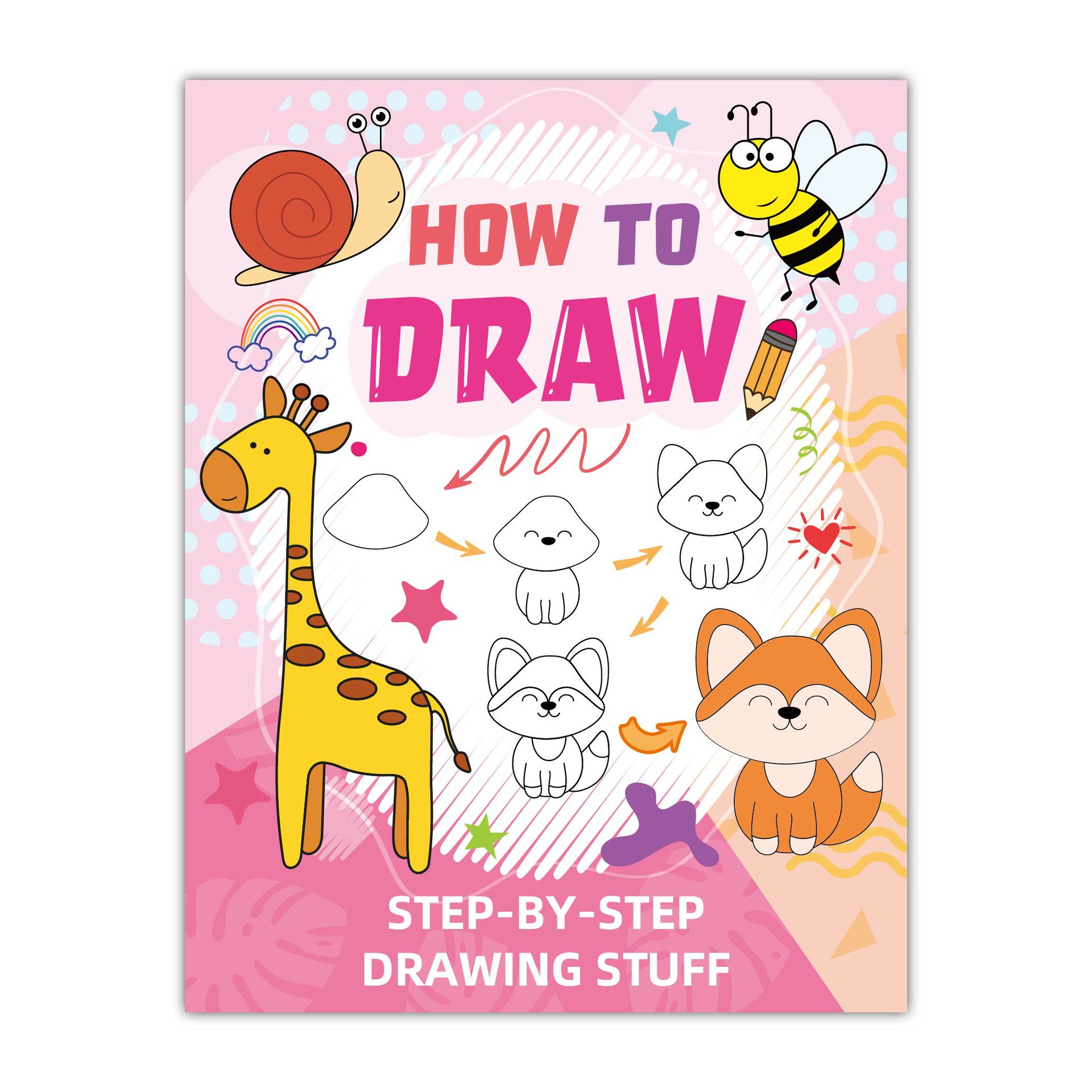 Creatief Cartoon Fun Doodles met dierenthema Eenvoudig schetstekenboek, educatief kleurboek voor vroeg leren voor studenten