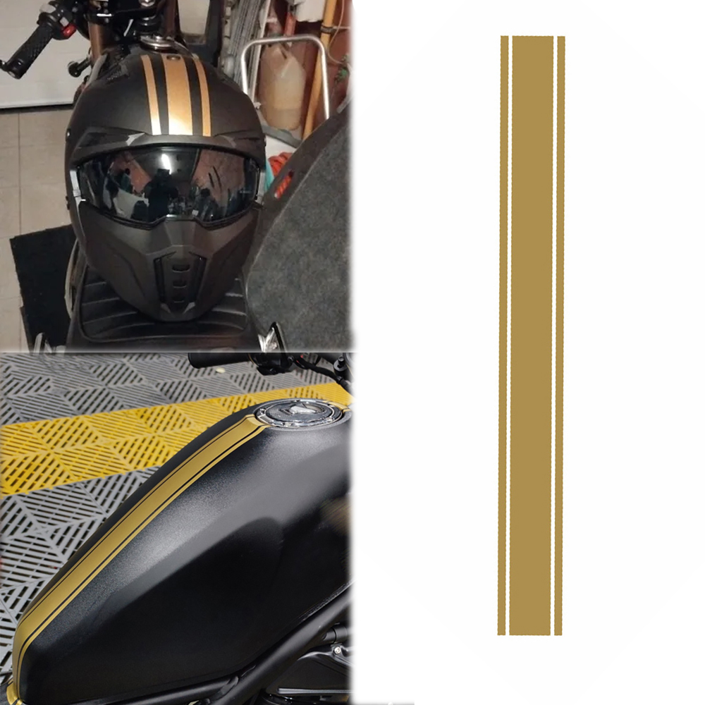 Adesivos listrados para motocicleta, 50cm, reequipamento de tanque de combustível, decoração corporal, faça você mesmo, adesivos para capacete de corrida, decalques de vinil à prova d'água, 1 peça