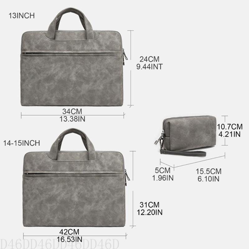 652F Laptop Bag for Women 13-15 Inch PU  with Power Cable Bag Lightweight Computer Work Bag Men Handbag Shoulder Bag