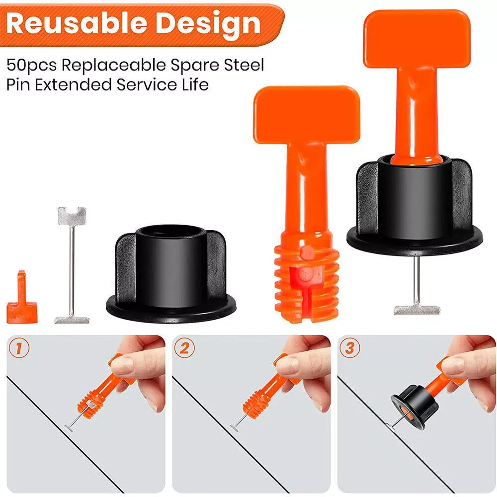 [STOCK UE] 200pc Livellatore per piastrelle Sistema di livellamento per piastrelle per pavimenti Clip Distanziatori Kit livellatore in ceramica porcellanata per la posa della parete