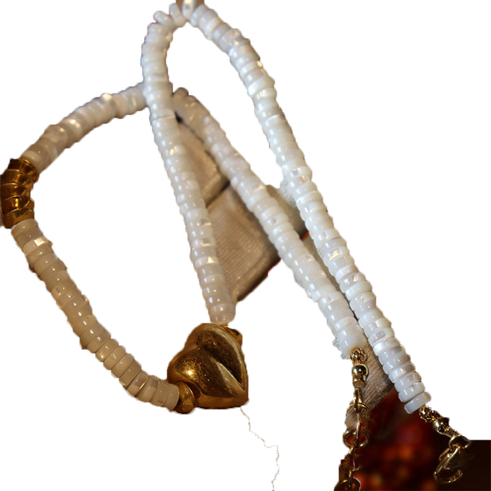 Vintage artesanal Beading coração pingente colares para mulheres e meninas, moda jóias acessórios