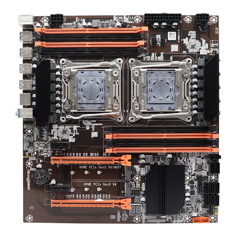 X99 placa-mãe dupla cpu m.2 lga 2011 v3 E-ATX usb3.0 sata3 8 dimm ddr4 suporte slot de processador xeon 2011-3