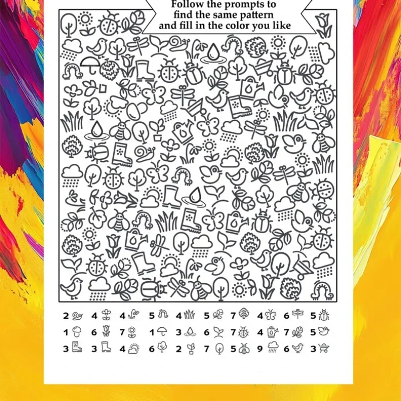 Interactive Hidden Objects Book for Youngsters Concentration Training & Educational Fun with Find and Color Puzzle School Family
