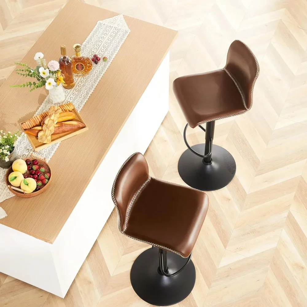 Swivel Set of 4, Counter Height with Back, Adjustable Stools 24" to 32", Bar Stools for Kitchen Island