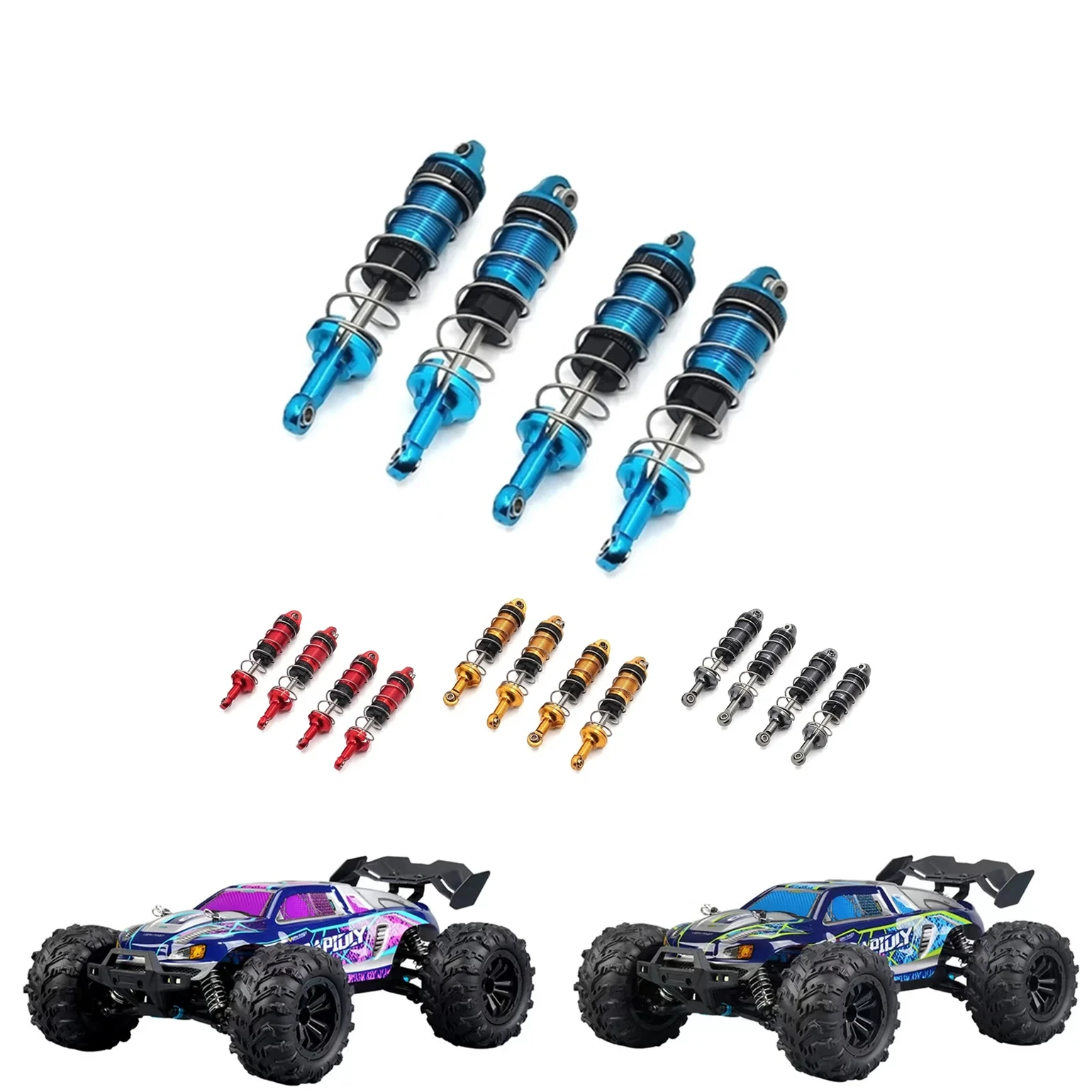 RC รถ 4pcs โลหะโช้คอัพน้ํามัน Damper สําหรับ SCY 16101 16102 16103 1/16 RC รถอะไหล่อัพเกรดอุปกรณ์เสริม