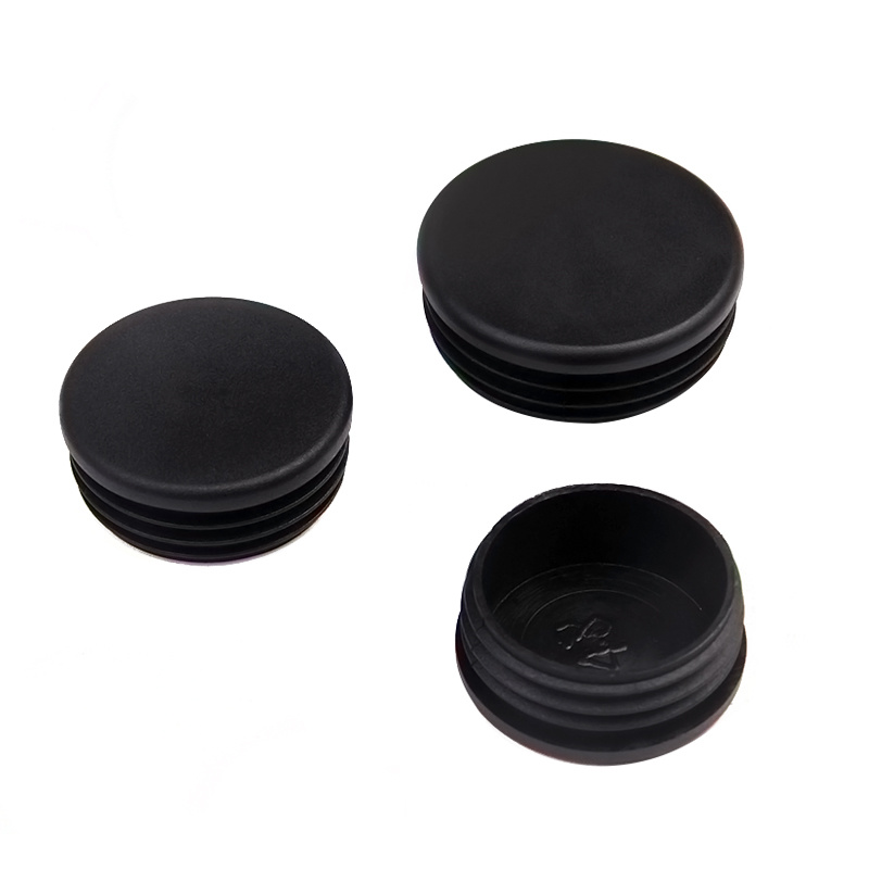10 Teile/los Neue Kunststoff Möbel Bein Stecker Schwarz Runde Stahl Rohr Rohr Blindung End Kappen Einsatz Plugs14-76mm Dekorative staub Abdeckung