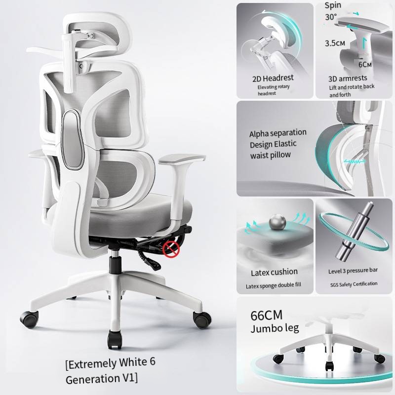 Silla ergonómica de oficina navideña, malla elevable, deportes electrónicos, pie de aluminio para videojuegos, soporte Lumbar 3D, escritorio giratorio, asiento ajustable