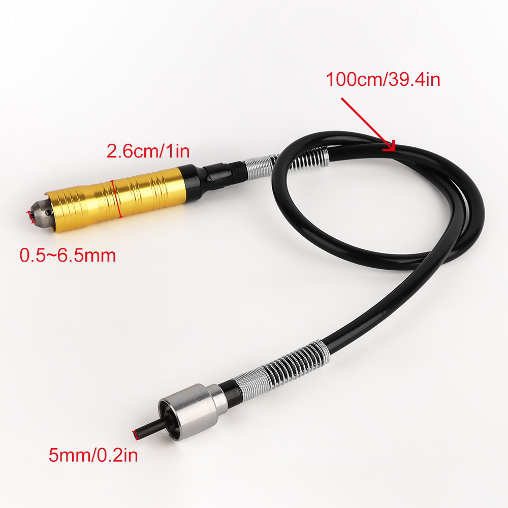 Hilda giratório flexível eixo macio 6.5mm mini moedor acessório alça de liga de alta precisão de alta velocidade sem superaquecimento