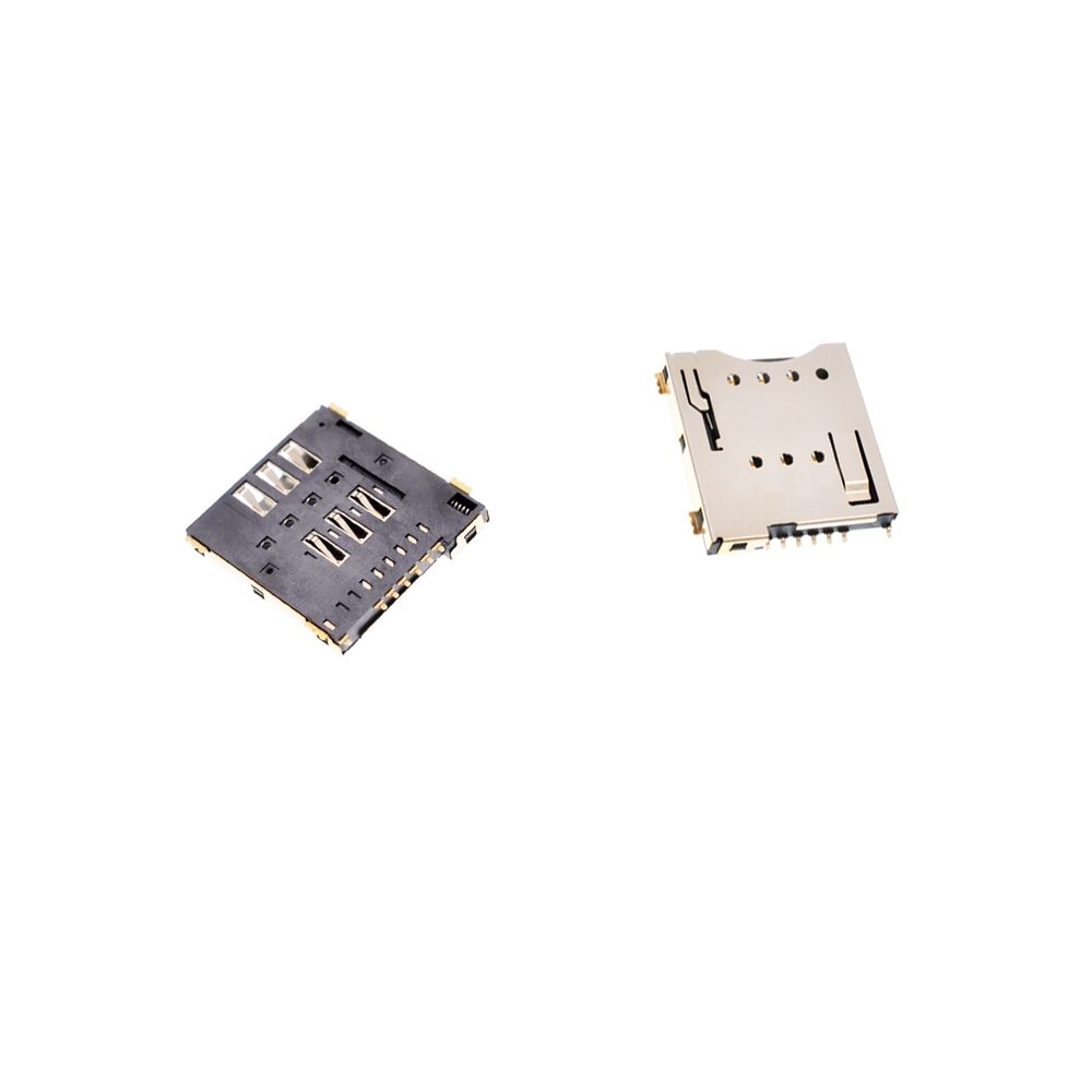1 peça novo conector de cartão micro sim de boa qualidade remendo auto-piercing 6 + 1 p/8 + 1 p slot para cartão sim soquete MUP-C792