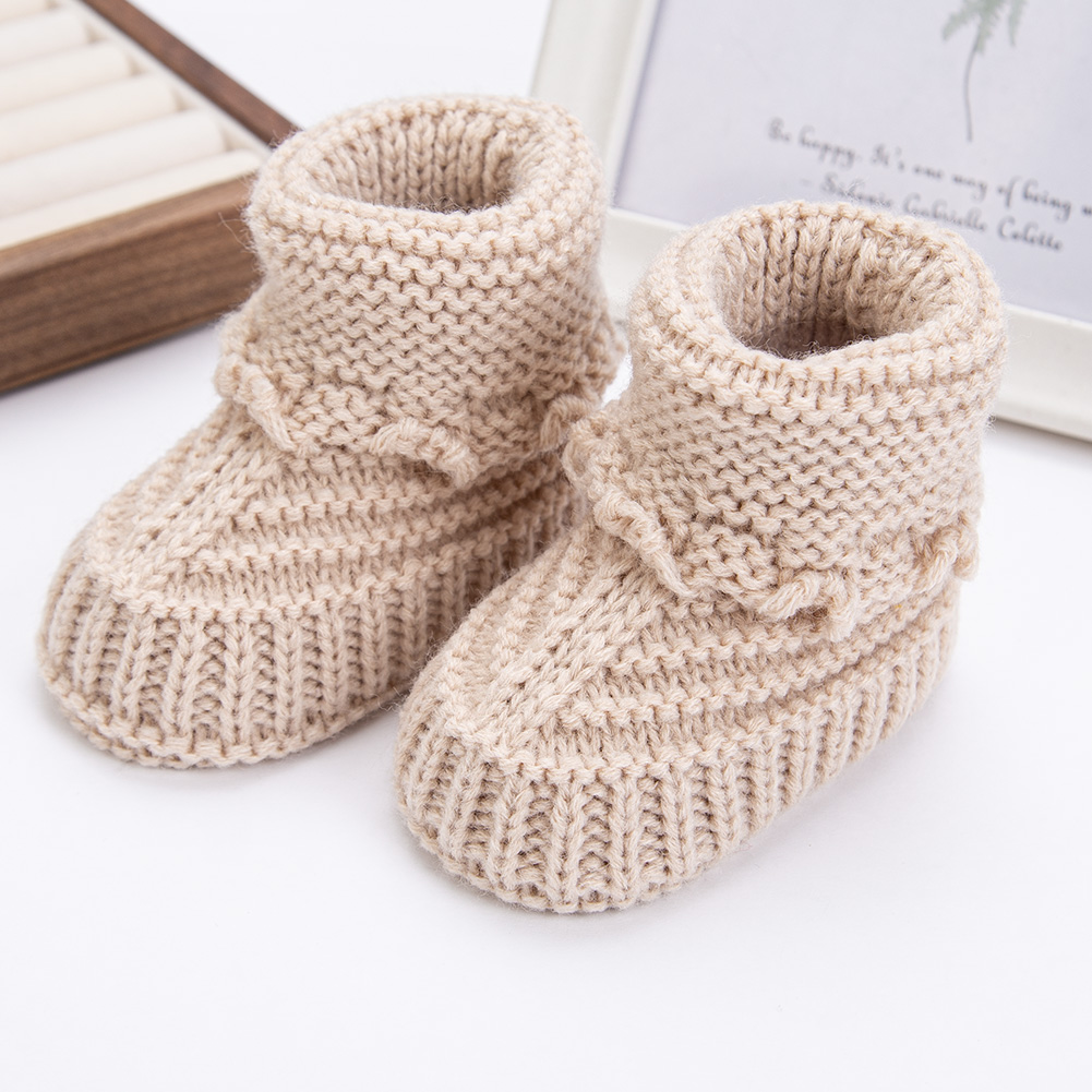 2 unids/par calcetines de punto para bebé de 0 a 12M calcetines sólidos para caminar calcetines cortos de Color sólido crema Ins para niños y niñas ropa