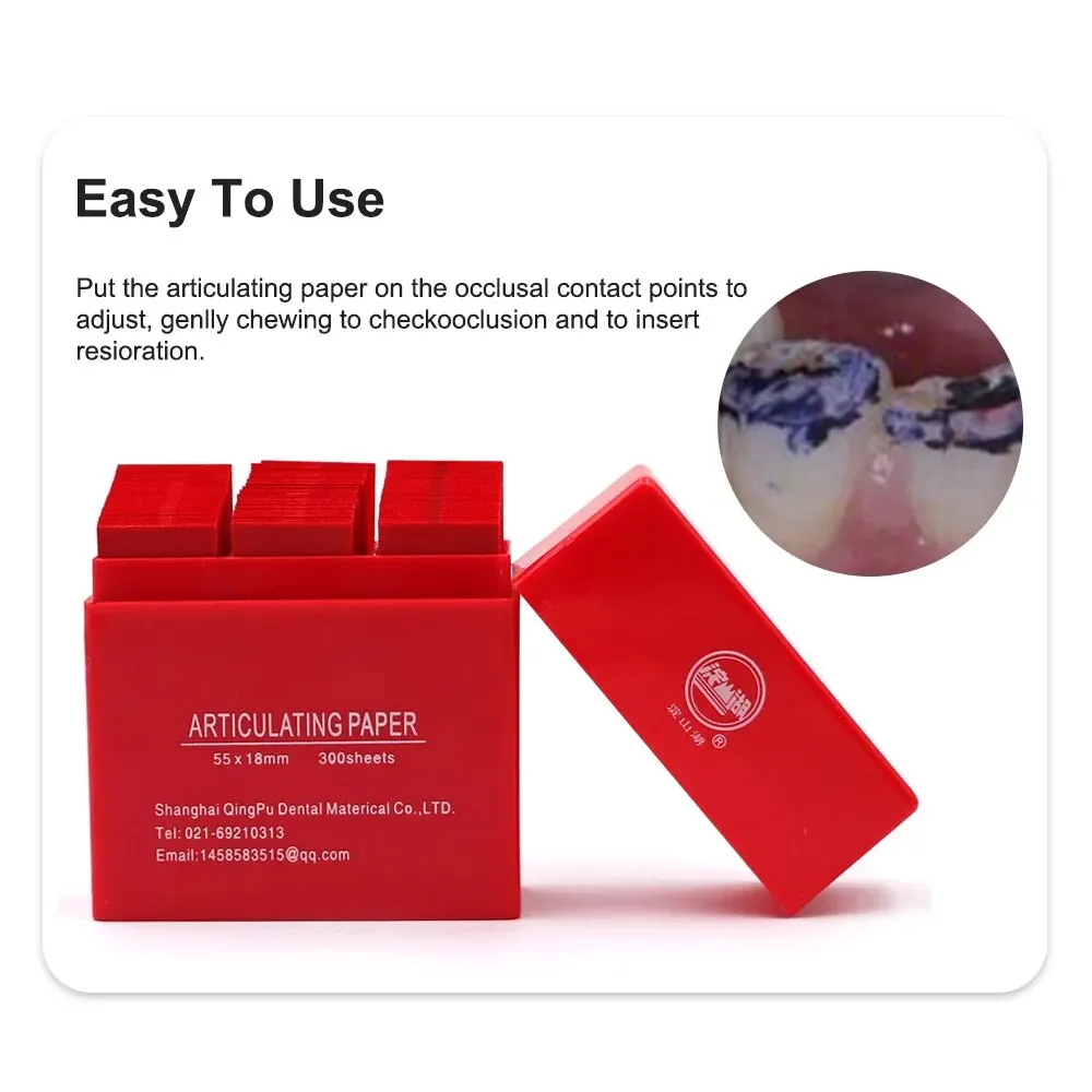 Papel articulado dental dentista azul vermelho dupla face tiras de mordida denspay oral dentista clareamento dos dentes ferramentas de materiais dentários