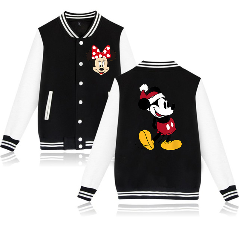 90s com capuz das mulheres dos homens jaqueta de beisebol disney mickey minnie mouse roupas com capuz criança menina menino jaquetas moletom bebê topo crianças
