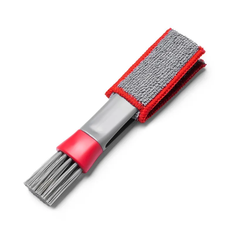 Cepillos de doble cabezal para salida de aire de coche, herramientas de limpieza de aire acondicionado multifunción para coche, cepillo para herramientas de detalles interiores