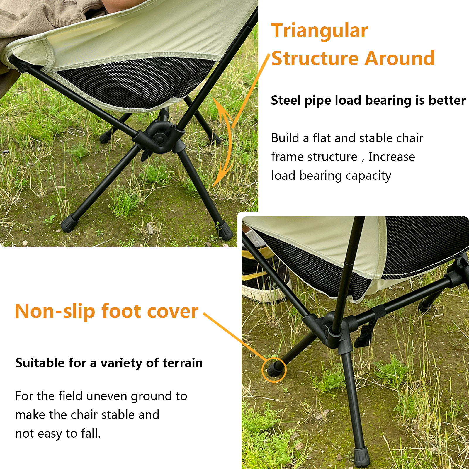 Silla plegable portátil desmontable con forma de luna, sillas para acampar al aire libre, playa, pesca, ultraligera, viaje, senderismo, asiento para Picnic, herramientas