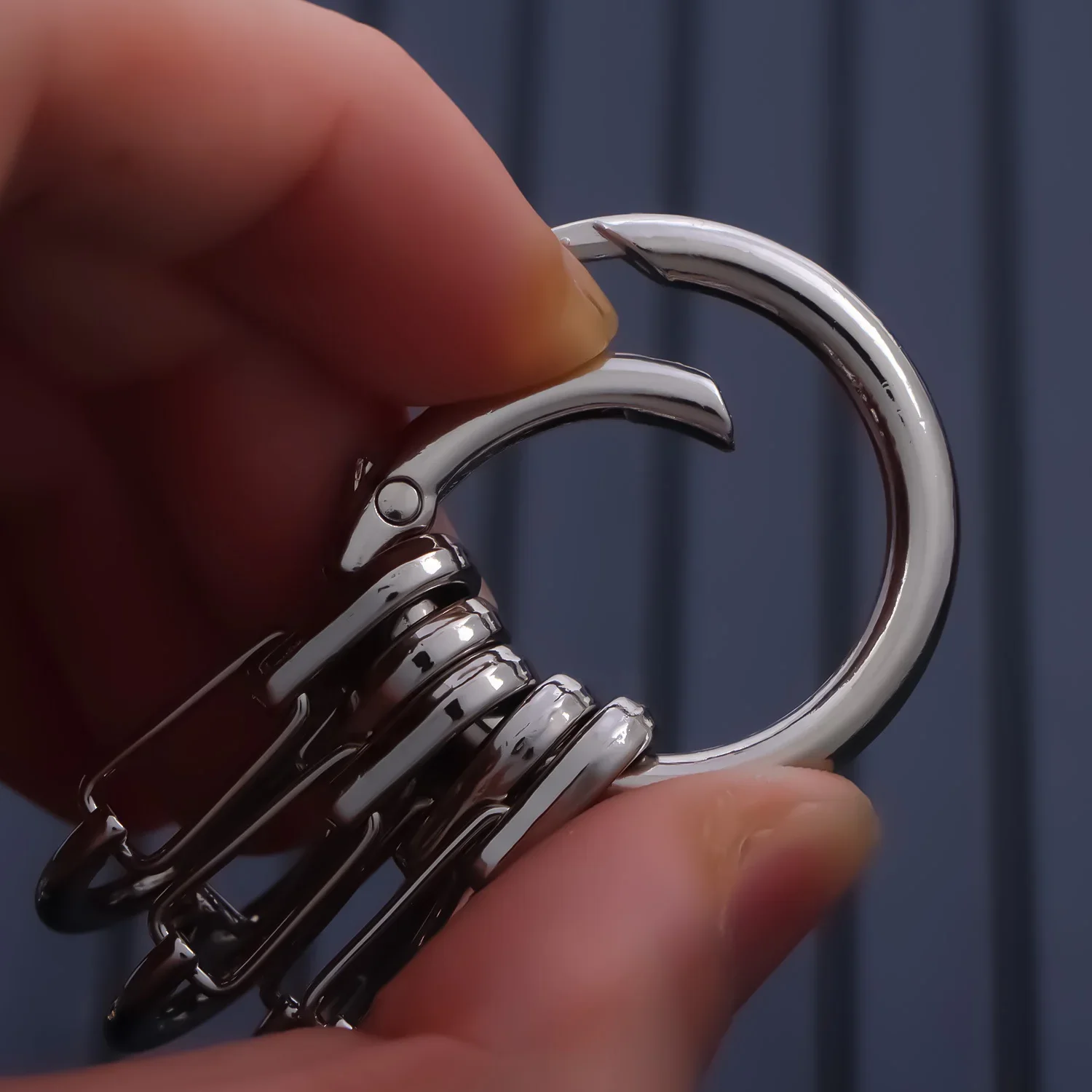 Chiusure a molla con O-ring in metallo con 5 fibbie a gancio per moschettone rotondo apribile fai-da-te Clip per portachiavi Connettore con fibbie a gancio