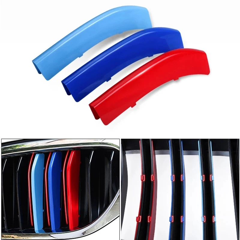 3szt Listwy ozdobne przedniego grilla do BMW serii 1 2 3 4 5 6 7 8 X1 X2 X3 X4 X5 X6 X7 Z4 E46 E90 F30 E60 E81 F20 F45 F36 F10 F48 F25