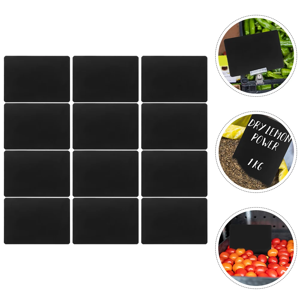 12pcs Price Tag A6 Size Erasable Chalkboard Sign Display Tag  Abs Material Multi-Functional  Board  Signs  Message Price Boards 