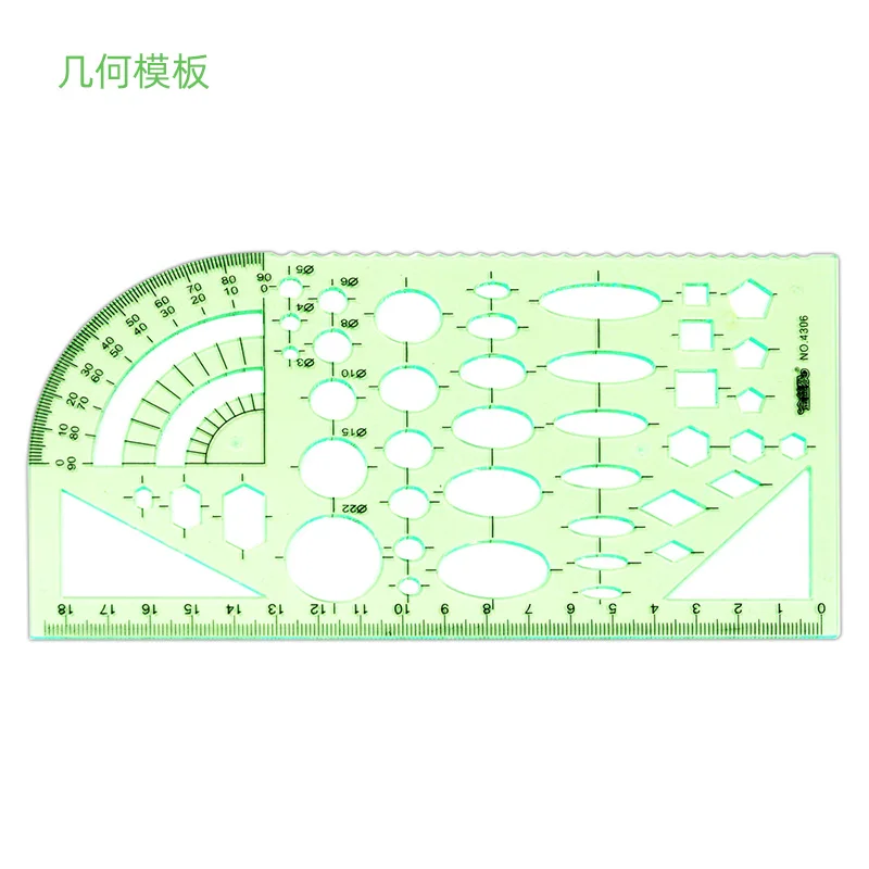 Circle Template Measurement Geometry Ruler Geometric Drawing Template Ruler Scale Drawing Shape Office and School Building 3PCS