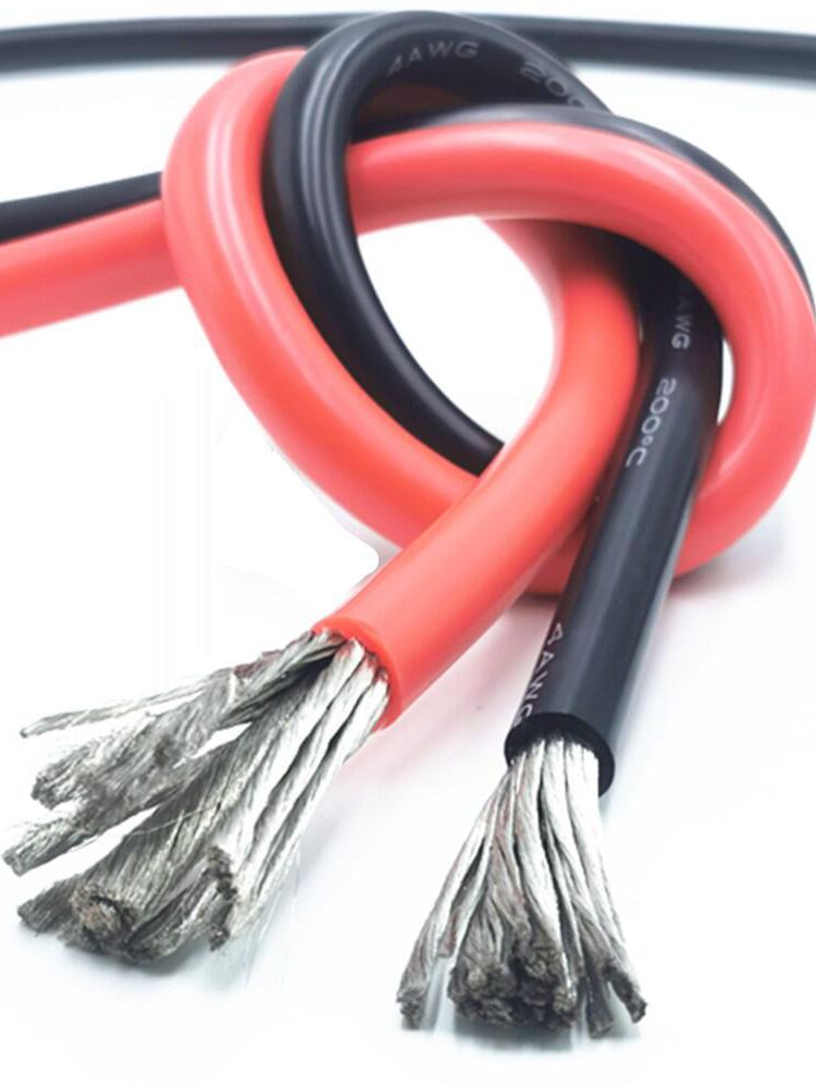 10M Dây Silicone 12 14 16 18 20 22 24 26 28 30 AWG 5M Màu Đỏ Và 5M Đen Màu Chất Lượng Cao Cáp