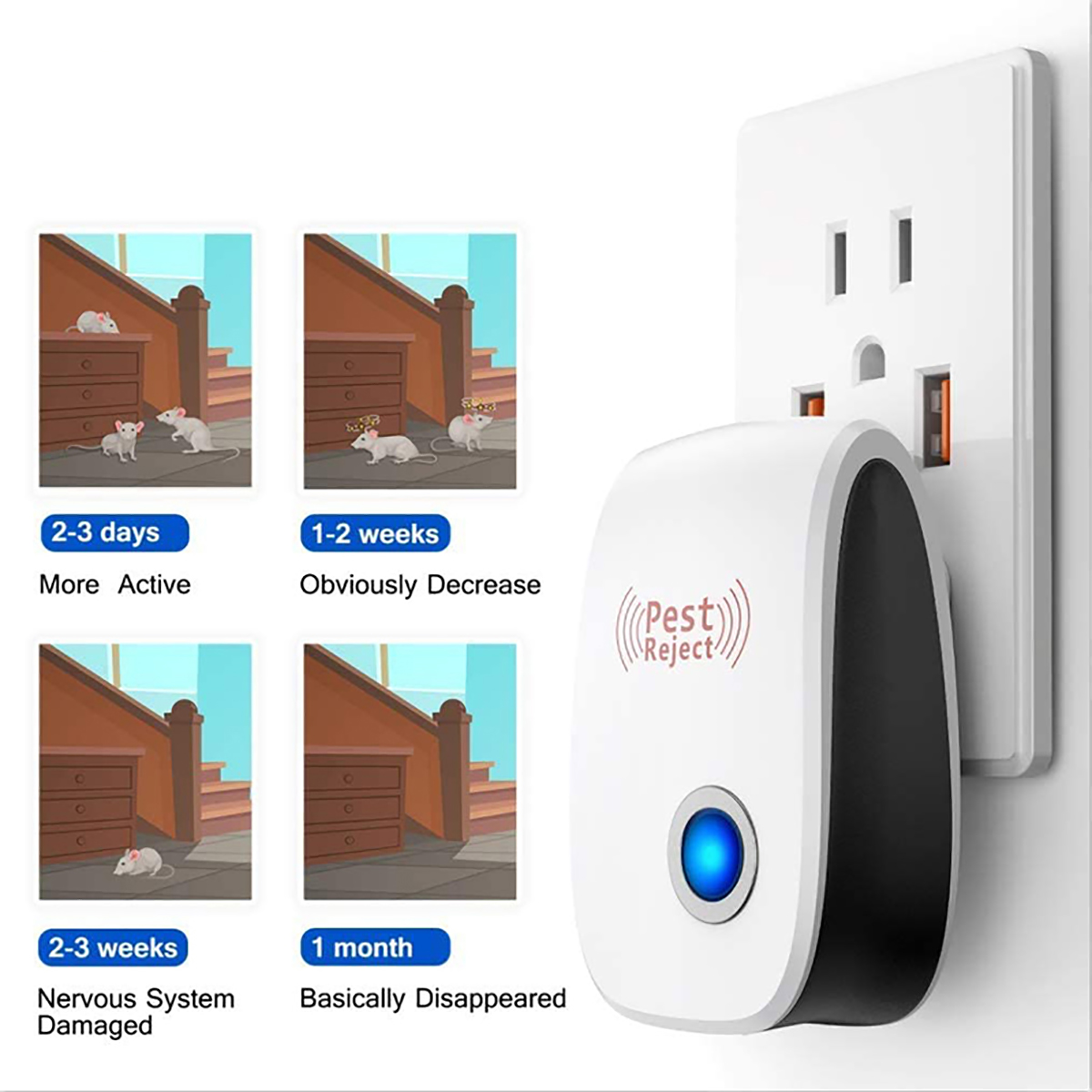 3/4/6 パック超音波電子蚊よけマウスゴキブリクモ蚊よけ家庭用殺虫剤
