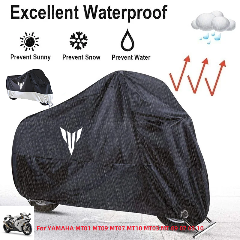 Para YAMAHA MT01 MT09 MT07 MT10 MT03 MT 09 07 03 10 cubierta de motocicleta Protector Uv al aire libre cubiertas de lluvia a prueba de polvo
