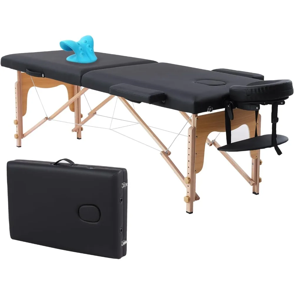 Portable Massage Table,Massage Bed with Neck Stretcher Adjustable Lash Bed Massage Bed Tattoo Table