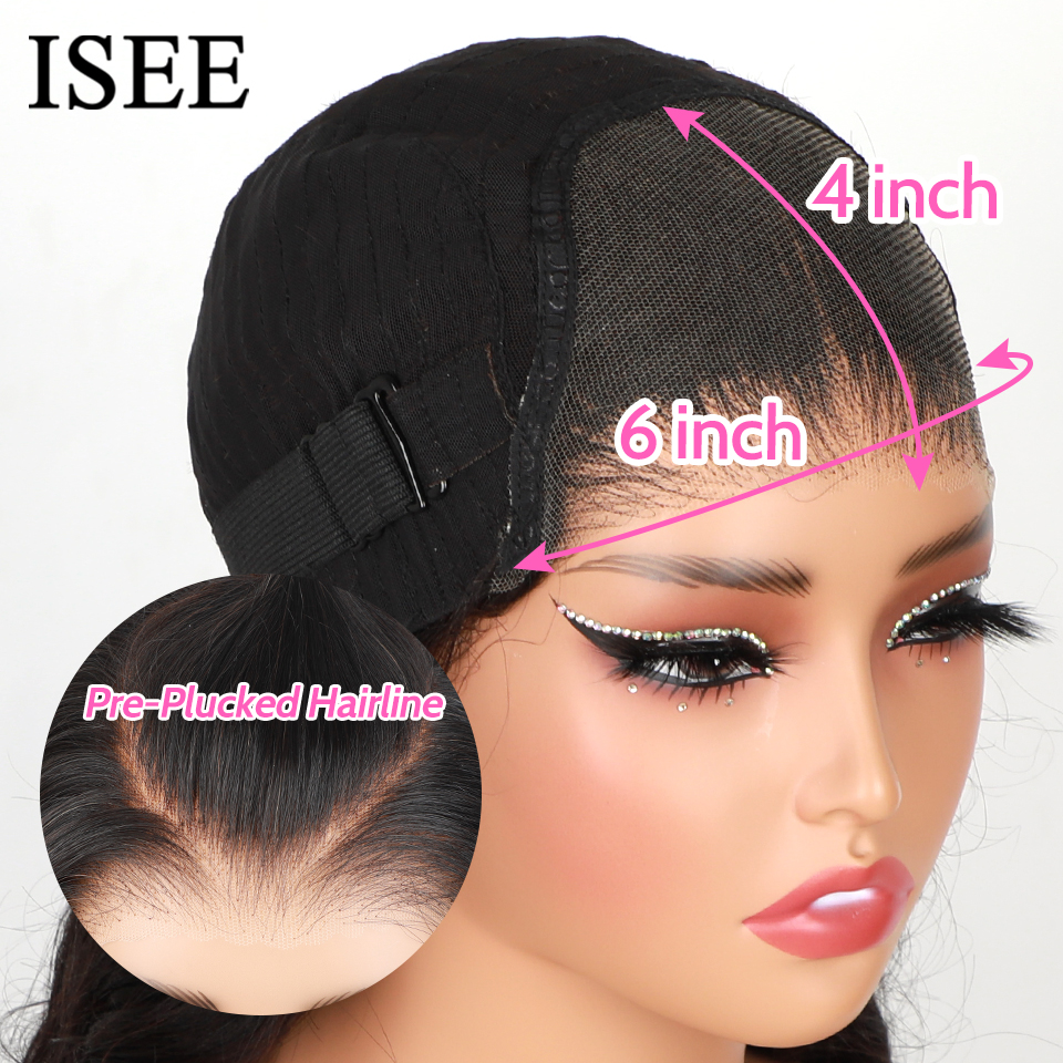 Isee cabelo wear e go peruca de cabelo humano sem cola bob hd renda reta curto bob 7x5 laço frontal pré arrancado perucas humanas pronto para ir