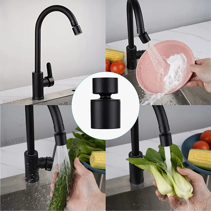หัวฉีดก๊อกน้ําอ่างล้างหน้าทองเหลืองใหม่ 2 โหมด 360 °   Rotary Splashback Faucet Aerator อ่างล้างจานแรงดันก๊อกน้ํา Aerator Bubbler