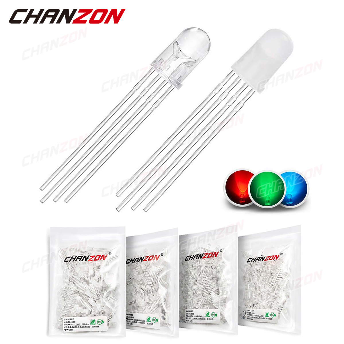 100 Uds 5mm RGB LED diodo emisor Micro indicador Arduino rojo verde azul Multicolor cátodo de ánodo común 3V DIY bombilla de circuito PCB