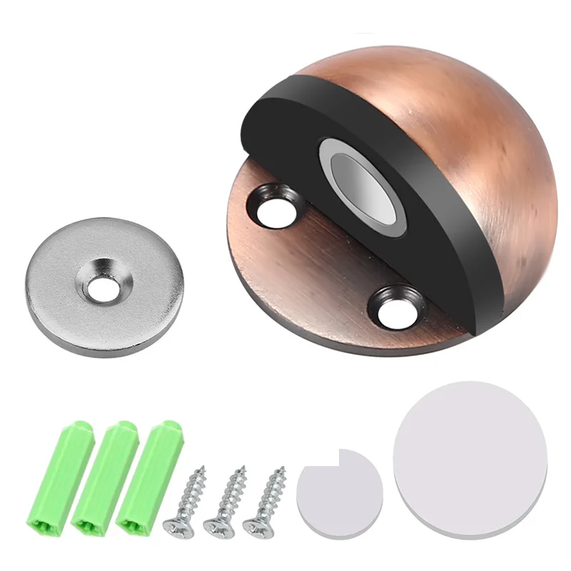 KK&FING Magnetischer Türstopper aus Edelstahl, stanzfreier Tür-Touch-Magnetsauggummi, halbkreisförmiger Antikollisions-Türstopper