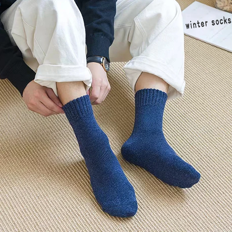 5 Pairs Verdicken Warme Socken Männer Herbst Winter Harajuku Socken Handtuch Warm Halten Winter Crew Socken Weihnachten Geschenk Socken Für mann