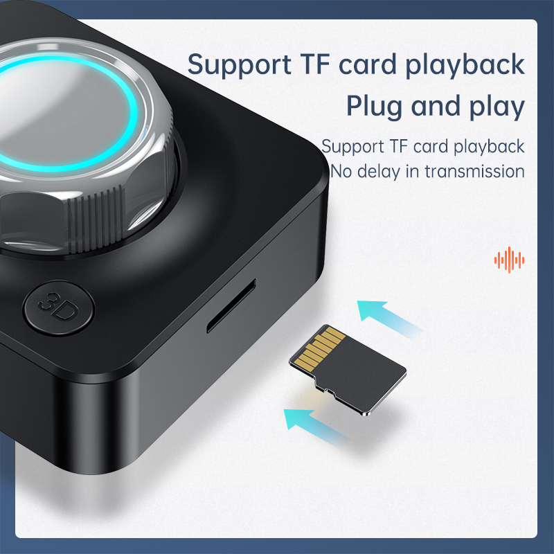 Ricevitore audio Bluetooth 5.0 Adattatore wireless per musica stereo 3D Scheda TF RCA 3.5mm 3.5 Jack AUX per cuffie amplificatore per altoparlante per auto