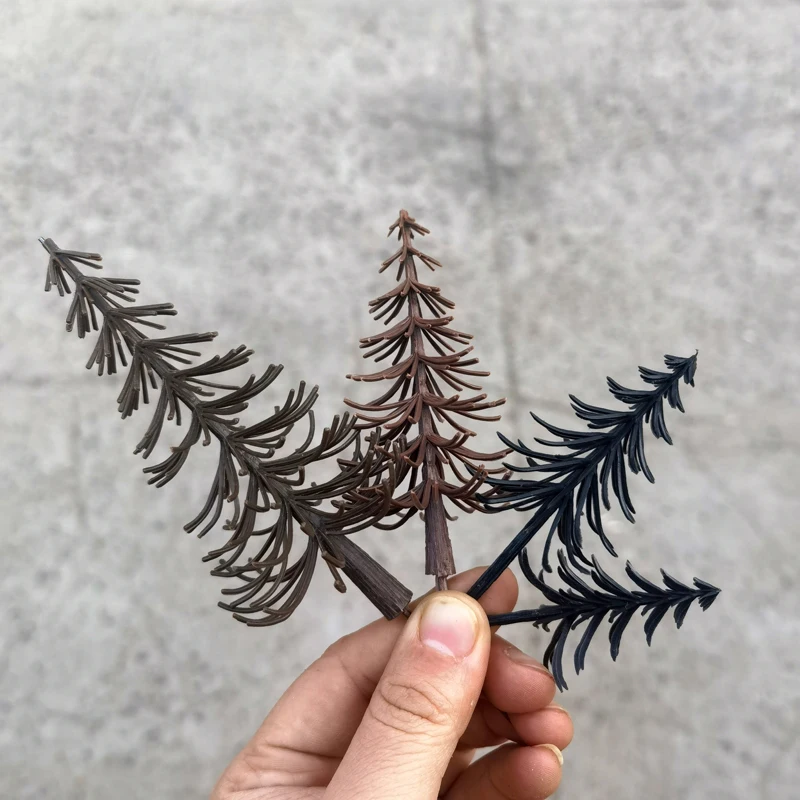 10-50pcs 4-12 ซม.จําลอง Pine Tree Trunk พลาสติก Trunk ต้นไม้ Micro ภูมิทัศน์ตกแต่ง scal รถไฟรถไฟรูปแบบ