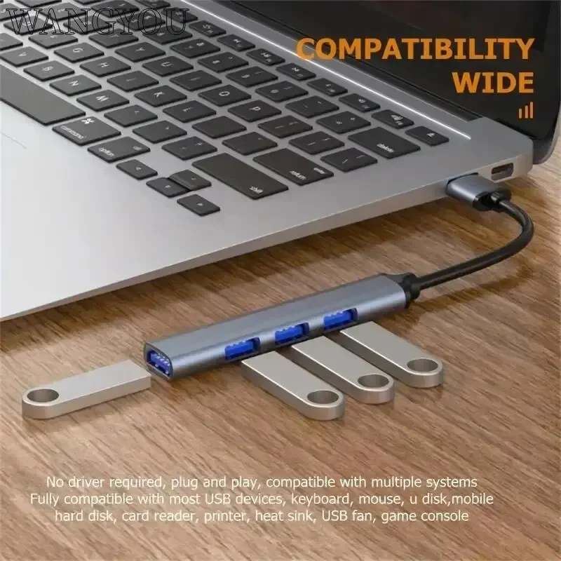 USB-Dock, Mobiltelefon, Computer, Typ C, One Drag, vier Expander, Hochgeschwindigkeitsübertragung, Multifunktions-Drahtteiler